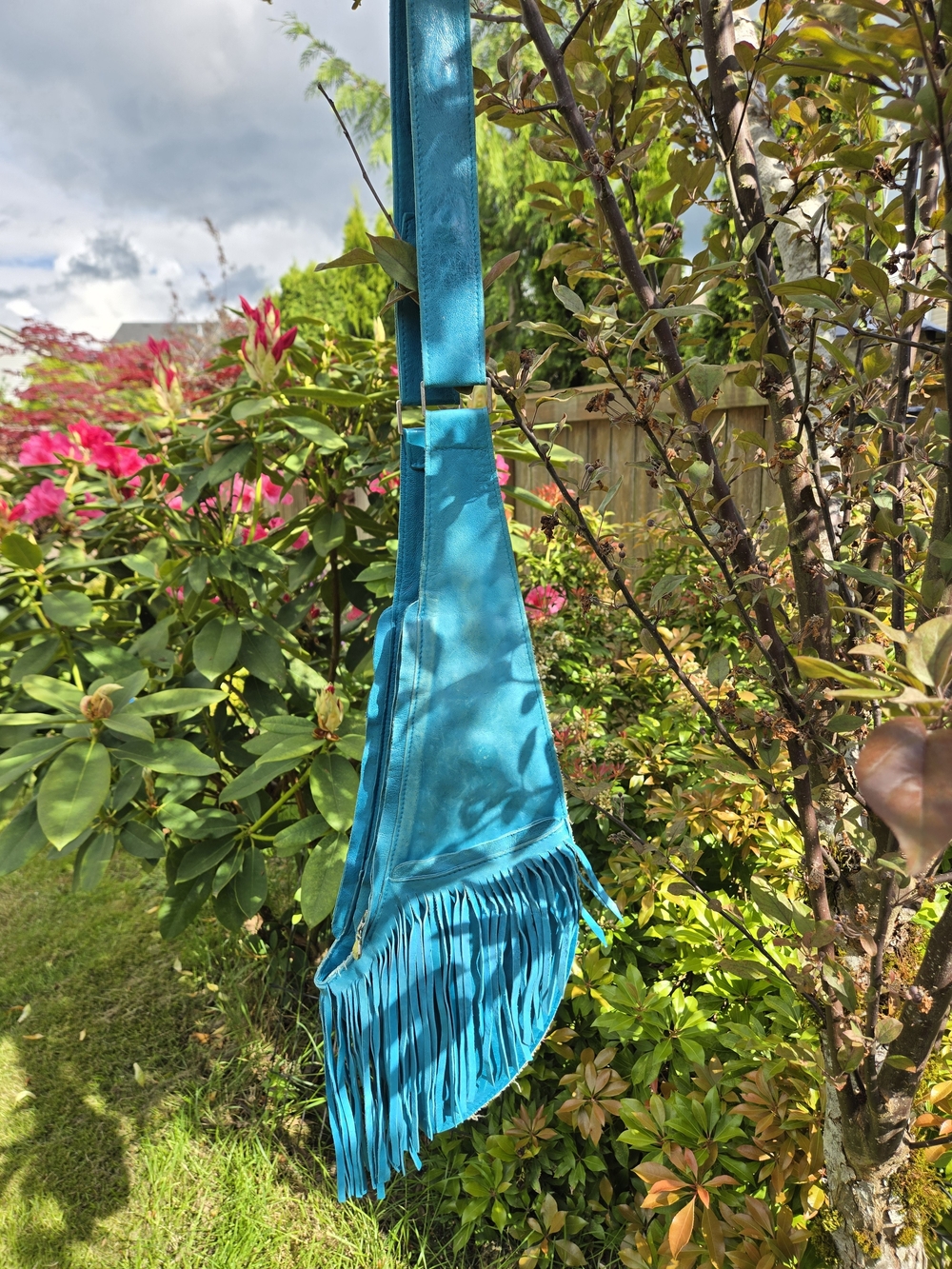 Sash Turquoise Full Fringe Crossbody Bag